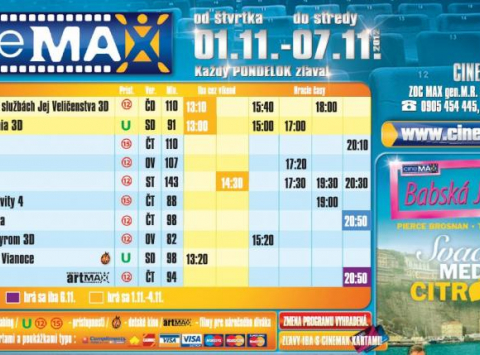 Aktuálny program Cinemax-u