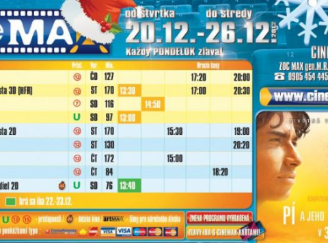 Aktuálny program kina od 20.12. - 26.12.2012