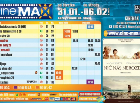 Aktuálny program CINEMAX-u do 6.2.2013.