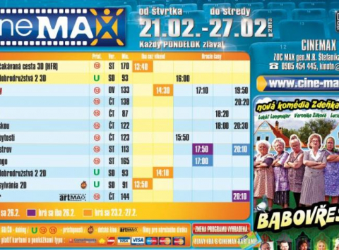 Aktuálny program CINEMAX-u na do 27.2.2013