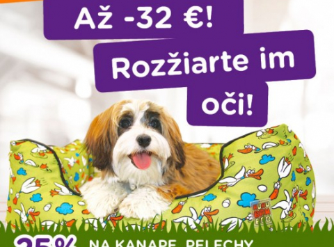 Využite zľavu 25 % na pelechy, kanape a vankúše