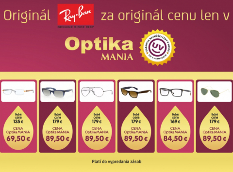 Optika MANIA nebola nikdy taká lacná!