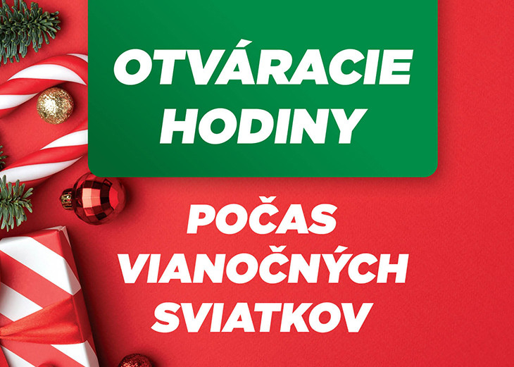 Otváracie hodiny počas vianočných sviatkov v nákupnom centre OC MAX Poprad