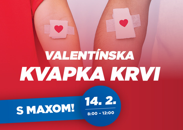 Valentínska kvapka krvi v nákupnom centre OC MAX Nitra