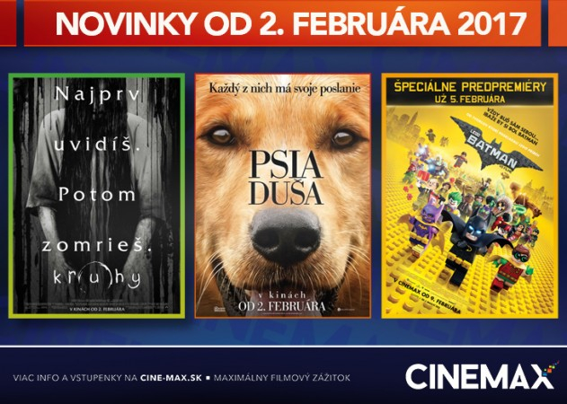 Novinky v Cinemax-e v nákupnom centre OC MAX Trenčín