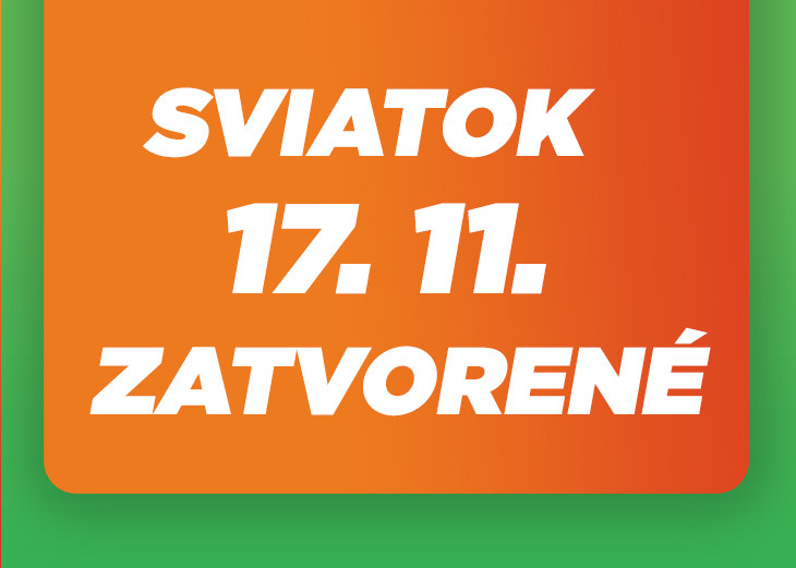 OTVÁRACIE HODINY POČAS SVIATKU 17.NOVEMBRA v nákupnom centre OC MAX Trnava