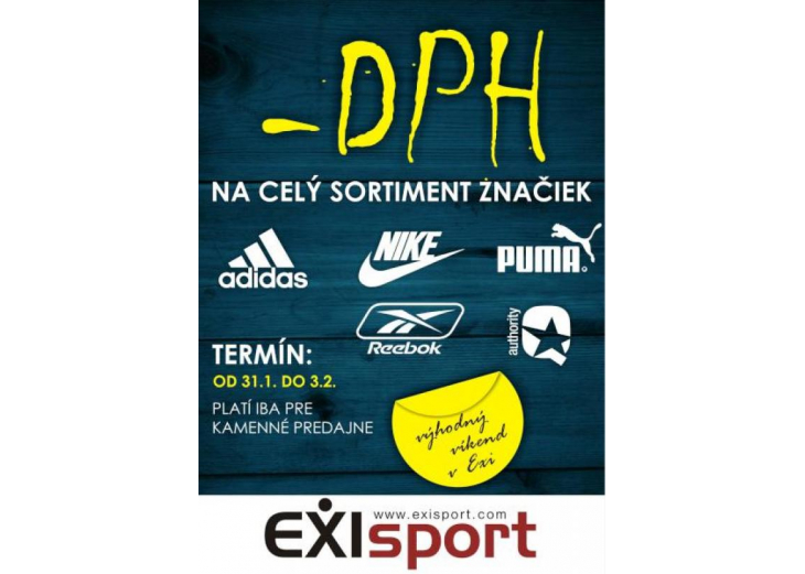 Výhodný víkend v EXIsporte, Obchodné a nákupné centrum MAX Nitra