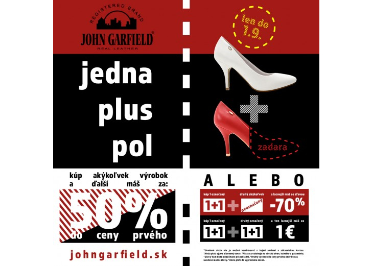 Kúpte si akýkoľvek výrobok v predajni John Garfield a ďalší za 50% ceny prvého, Obchodné a nákupné centrum MAX Nitra