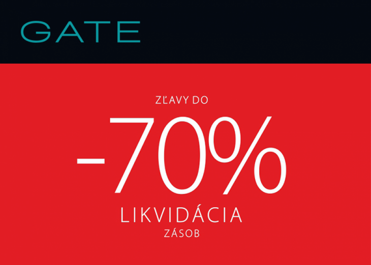 Zľavy až do -70%. Výpredaje zásob v GATE., Obchodné a nákupné centrum MAX Nitra