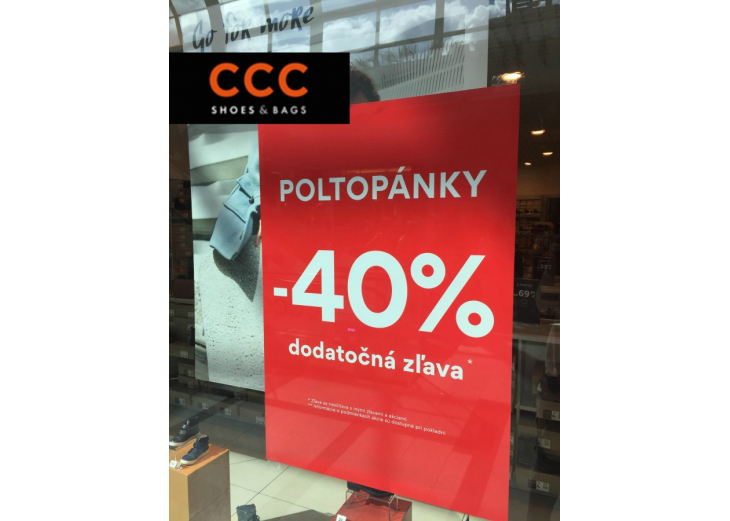 DODATOČNÁ ZĽAVA 40% V CCC!, Obchodné a nákupné centrum MAX Nitra