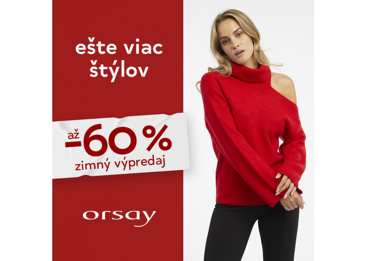 Zimný výpredaj v predajni ORSAY, Obchodné a nákupné centrum MAX Trenčín